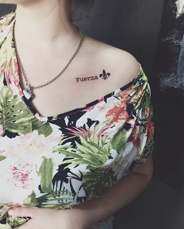 Fleur-De-Lis with Name Tattoo