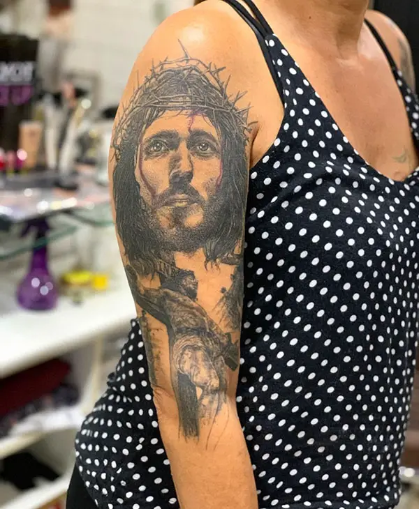Jesus Tattoo Design on Hand