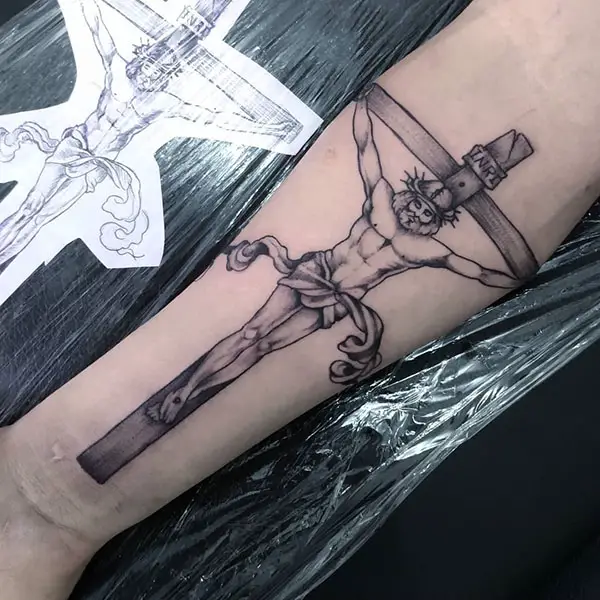 Jesus Tattoo Design with Cross