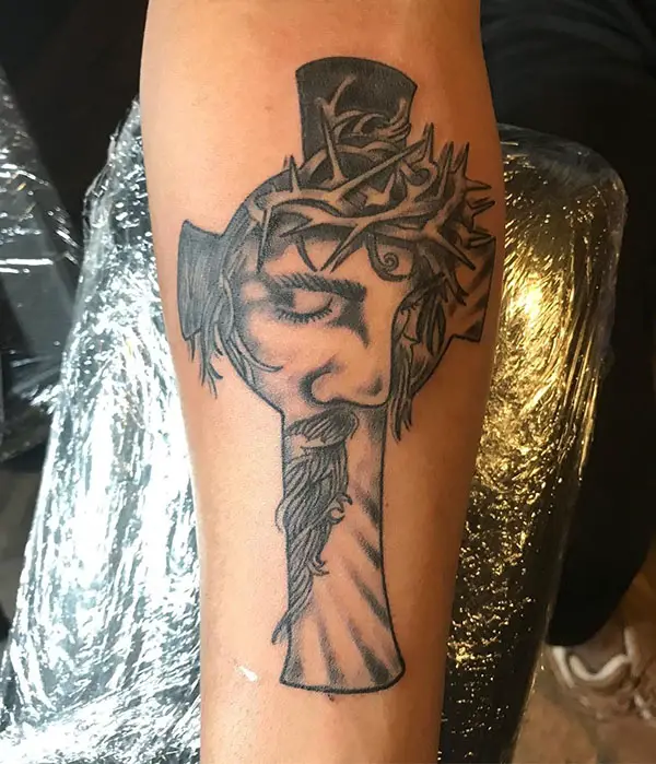 Jesus and cross Tattoo Design