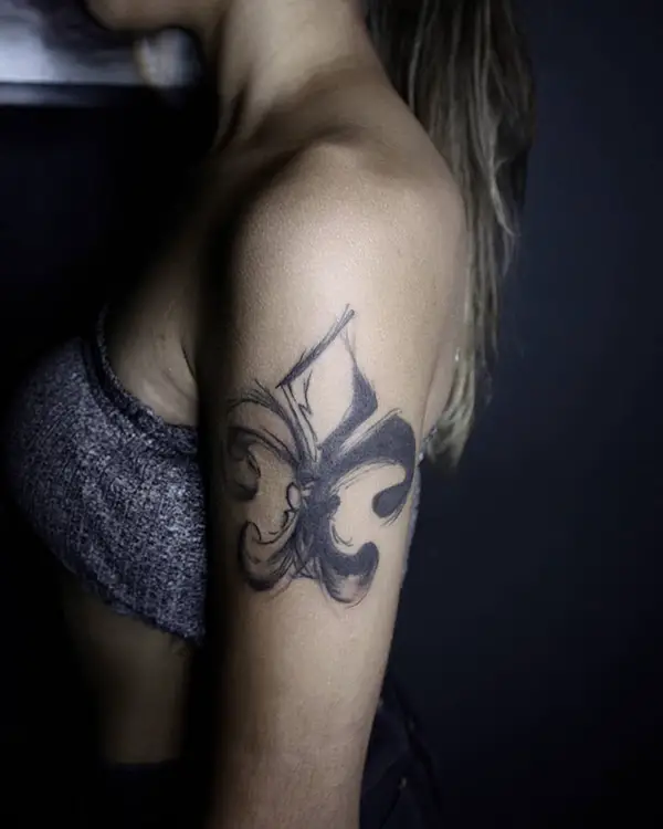 Shaded Fleur-De-Lis Tattoo Design