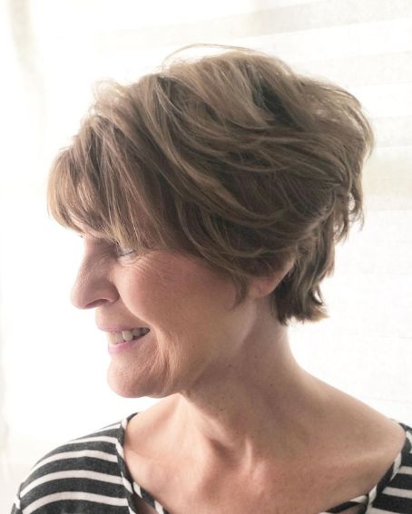 Pixie Haircut with Chopy Bangs For Women Over 50