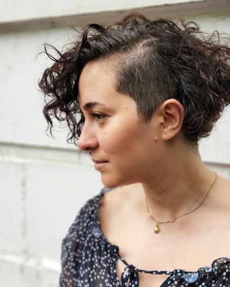 Asymmetric curls haircut For Women Over 50