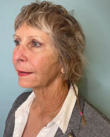 Baby bangs for a cute look haircut For Women Over 50