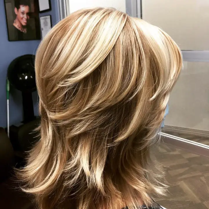 Layered Shaggy haircut For Women Over 50