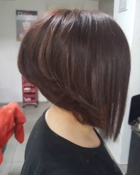 Longer Asymmetrical Tapered Bob haircut For Women Over 50