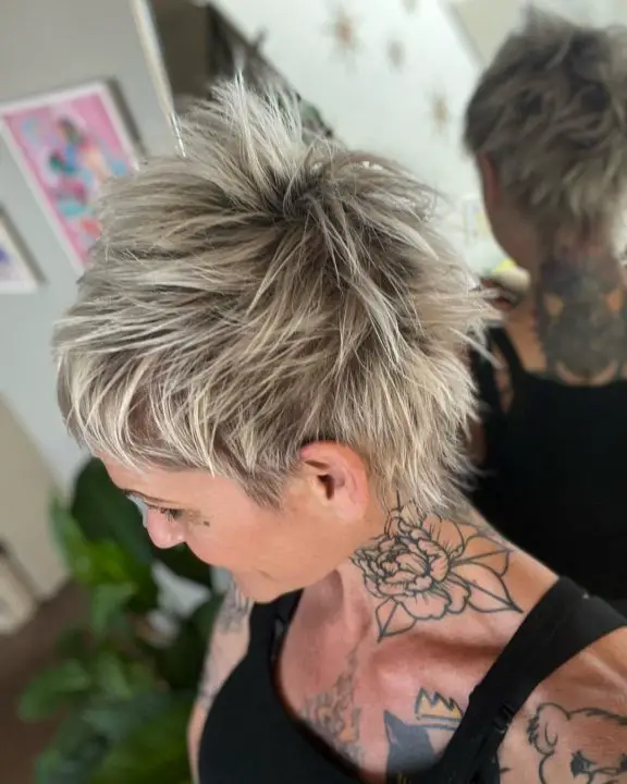 Spiked Shag haircut For Women Over 50
