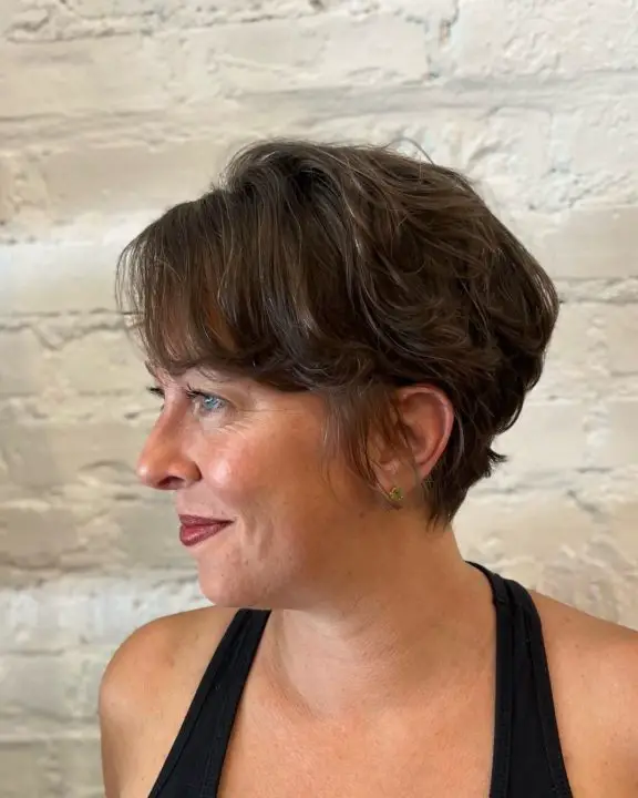 Wavy pixie hairstyle For Women Over 50