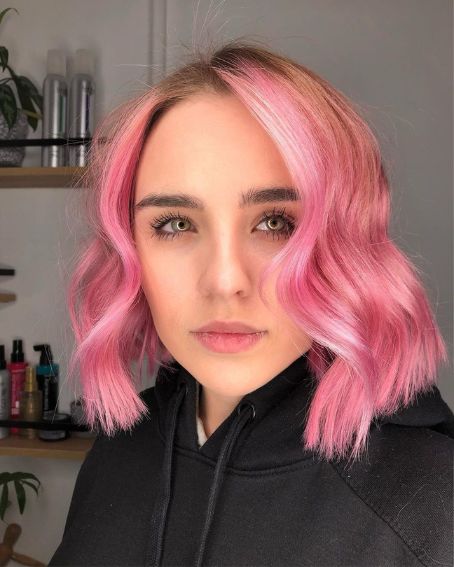 Pink Wavy Bob