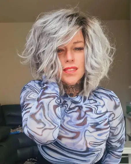 Grey Messy Bob