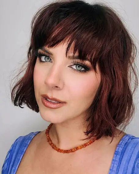 Wavy Short Hairstyle With Bangs