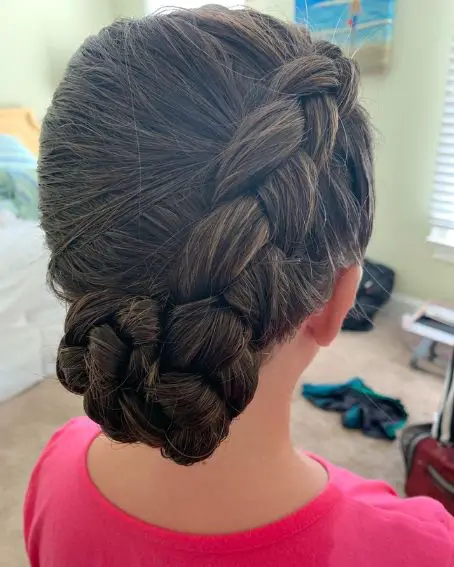 Dutch Braided Low Bun