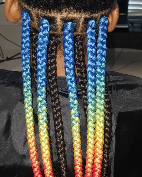 Rainbow Box Braids