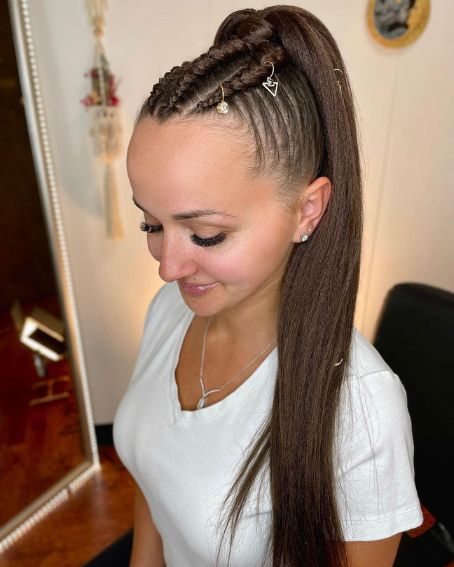 Middle Braided Ponytail