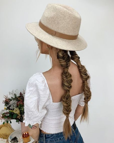 Boho braided pigtails