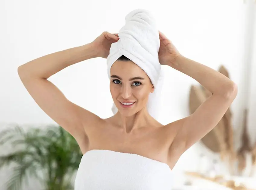 How to wrap your hair with a towel