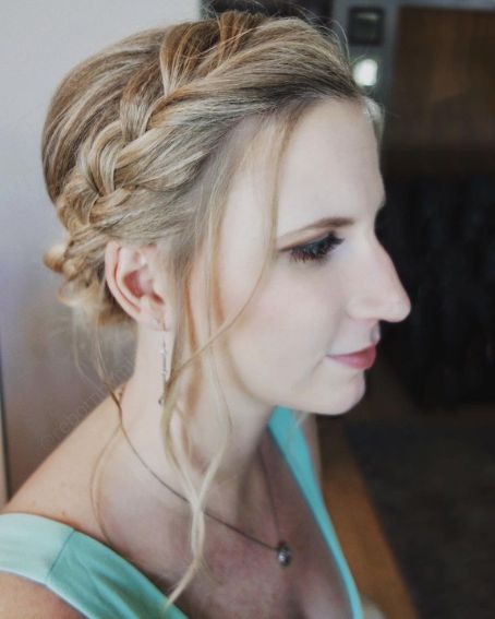 Updo With Side Braids Hairstyle