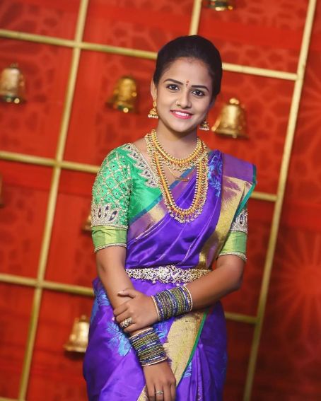 Top 20 Green Color Pattu Blouse Designs