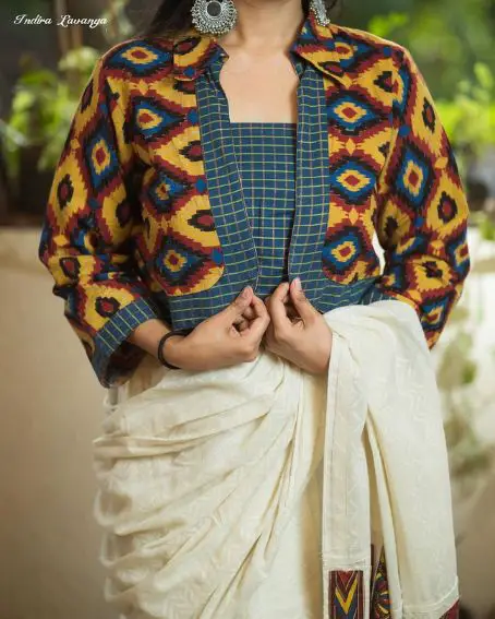 Coat Model Pochampally Blouse Design