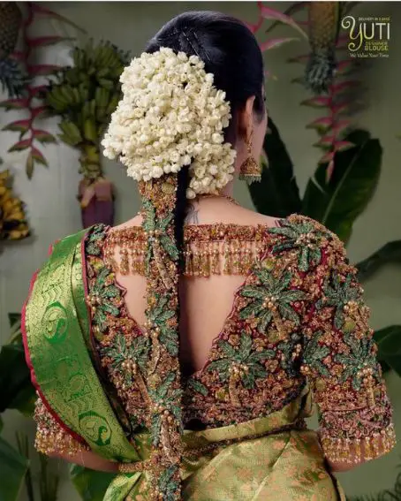 Heavy Wedding Aari Embroidery Work Blouse Design