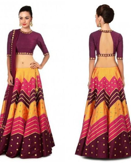 Lehenga Blouse Front And Back Neck Design