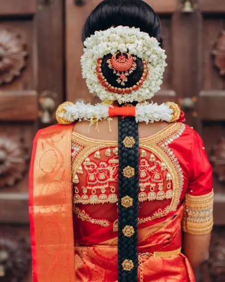 Wedding Silk Saree Blouse Design With Kundan Borders