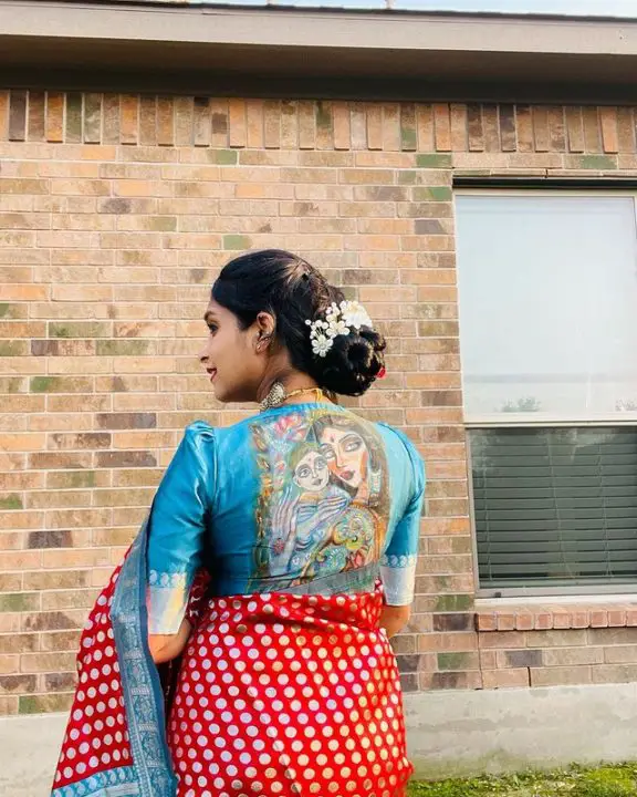 Motherhood Hand-painted Puff Blouse Design