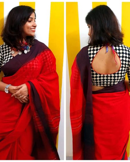Begampuri Silk Saree Blouse Design Front And Back