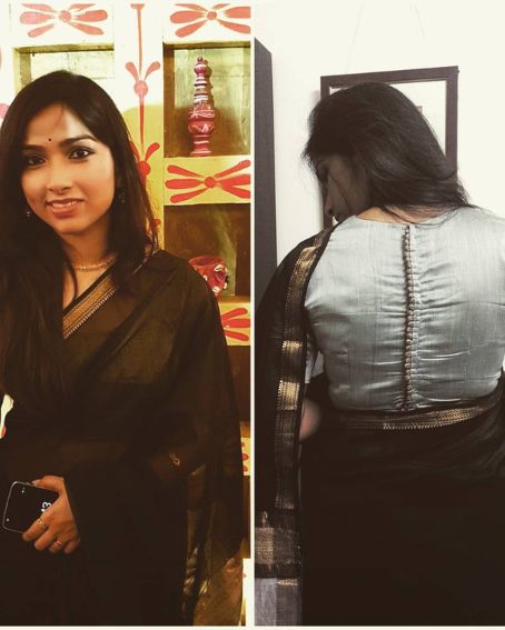Black Silk Saree Blouse Design Front And Back