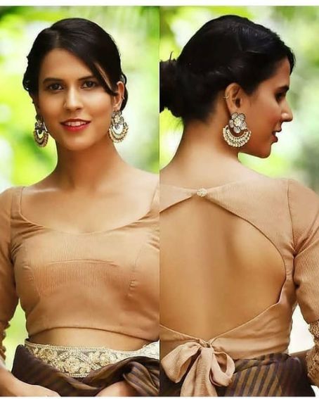 Brown Saree Blouse Design Front And Back