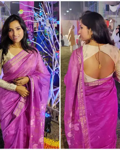 Kasavu Silk Saree Blouse Design Front And Back