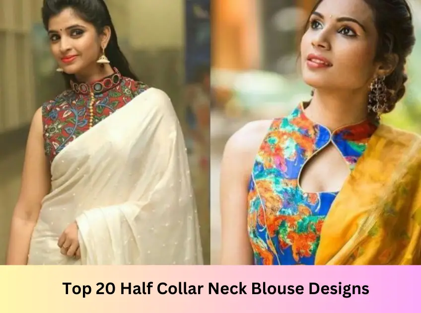 Half Collar Neck Blouse Designs