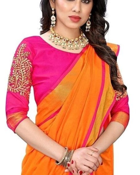 Leafy Design Pink Maggam Work Blouse Design