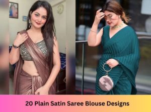 Plain Satin Saree Blouse Designs
