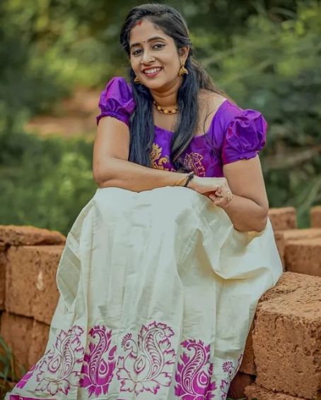 Purple Pattu Pavadai Blouse Design For Adults