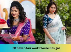 Silver Aari Work Blouse Designs