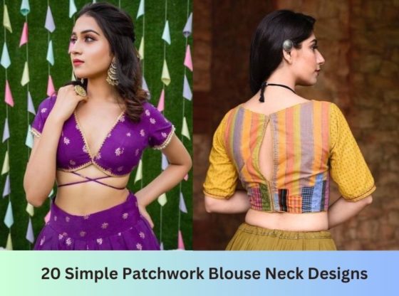 Blouse Cowl Neck Kantmouw Patchwork