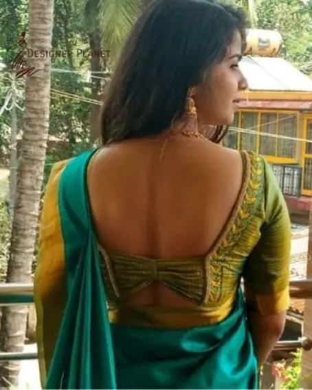 Unique Cut Traditional Blouse Neck Back Design