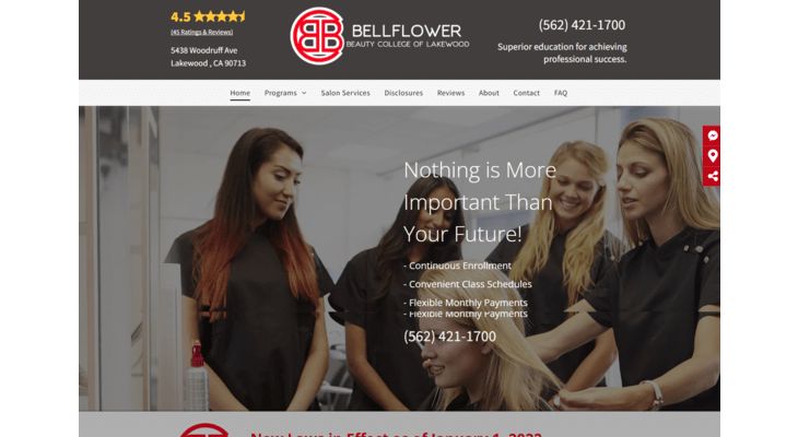 Bellflower Beauty College Of Lakewood In Southern California