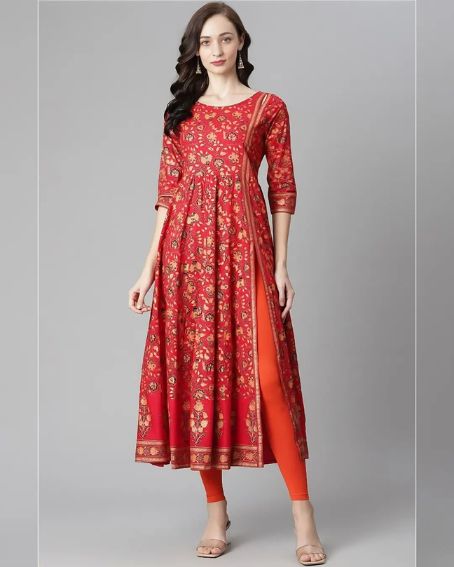 Amazing Long Kurti with Side Cut Design