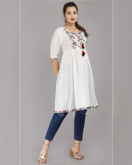 Blue Denim Readymade Kurti 169190 | Kurti with jeans, Denim kurti designs,  Cotton kurti designs