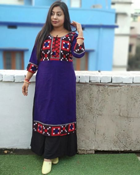 Awesome Sambulpuri Dress with Tie-Up Neck Design