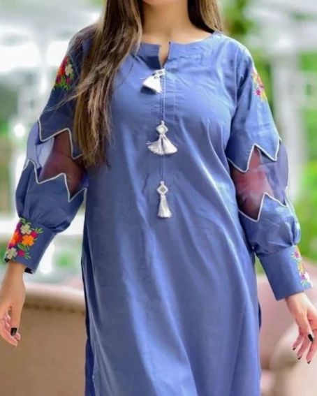 Beautiful Kurti Sleeves with Embryoid Cuffs