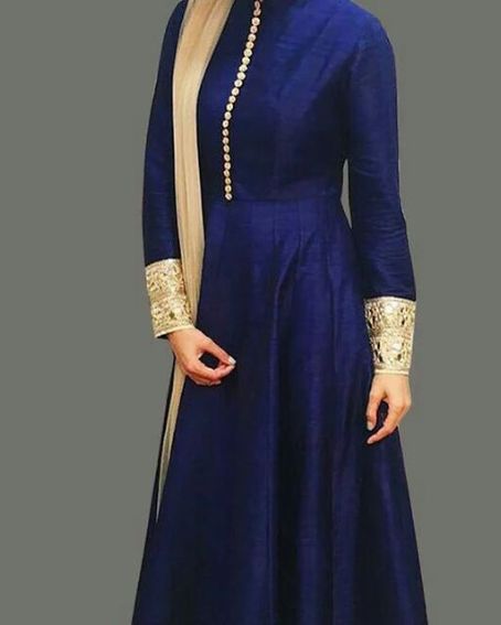 Beautiful Kurti with Golden Embroidered Cuffs