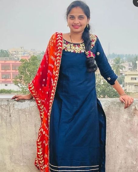 Beautiful Neckline Hand Embroidery Kurti