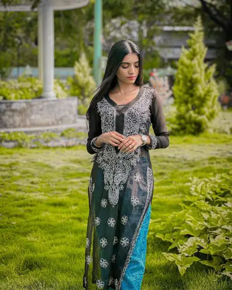 Black Transparent Kurti with Jeans