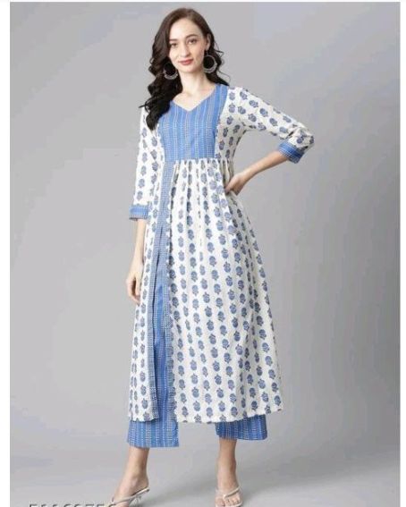 REGULAR FIT 14 KG RAYON WITH BEAUTIFUL FRONT AND BACK SIDE FULL EMBROIDERY  WORK KURTI NAVY – Ethnicgarment