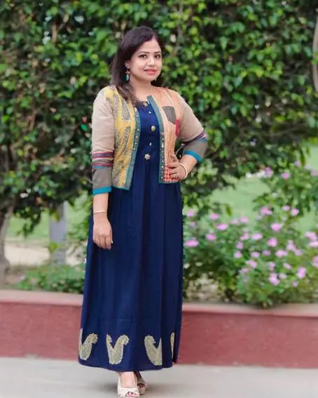 Bohemian Jacket for Blue Paisley-Designed Kurti