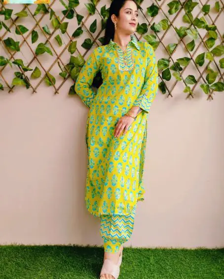 Collar Neck Lace Detailing Kurti