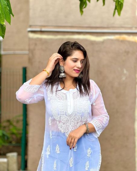 Complete Transparent Embroidery Kurti with Jeans